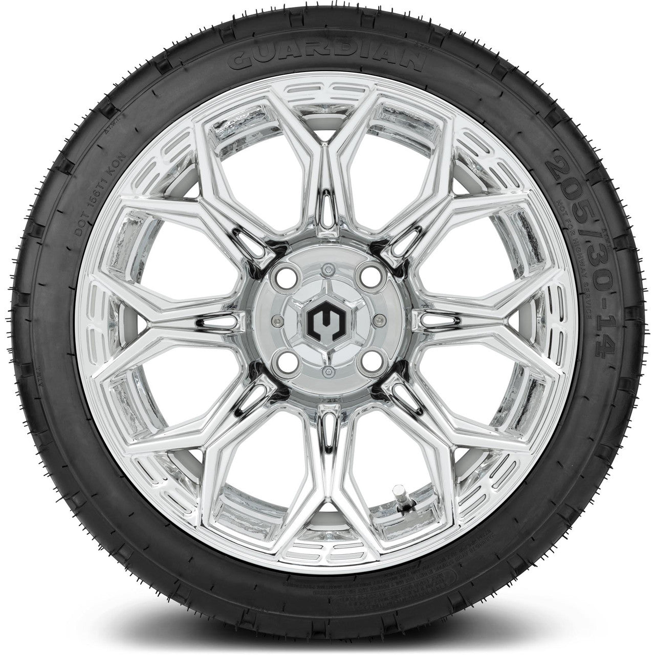 MODZ® 14" Halo Chrome Wheels & Street Tires Combo (MODZ Street Fox Radial 205/40-14)