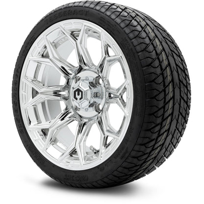 MODZ® 14" Halo Chrome Wheels & Street Tires Combo (Arisun Cruze 205/30-14)