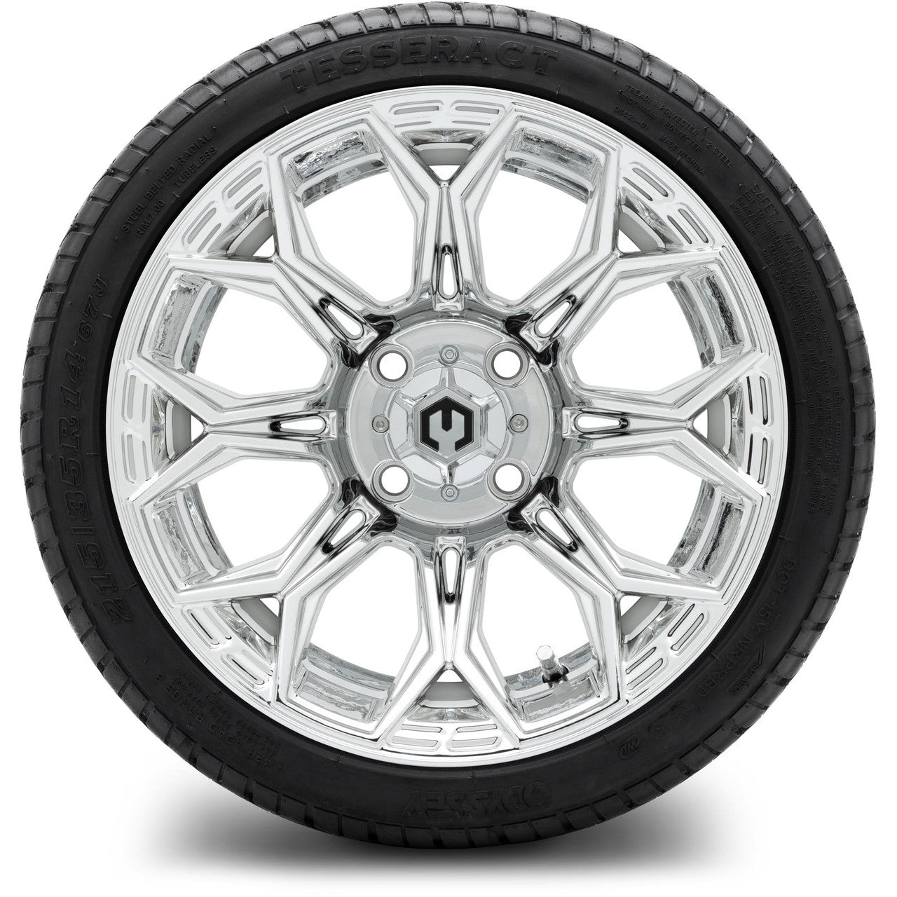 MODZ® 14" Halo Chrome Wheels & Street Tires Combo (MODZ Street Fox Radial 205/40-14)
