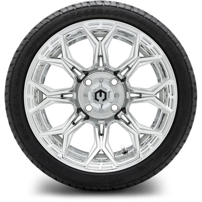 MODZ® 14" Halo Chrome Wheels & Street Tires Combo (MODZ Street Fox Radial 205/40-14)