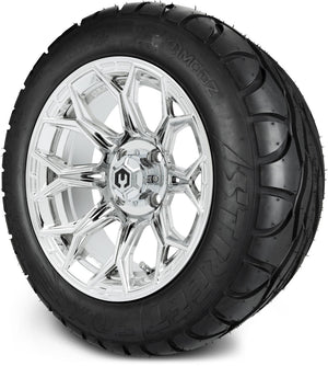 MODZ® 14" Halo Chrome Wheels & Street Tires Combo (MODZ Street Fox Radial 23x10-14)