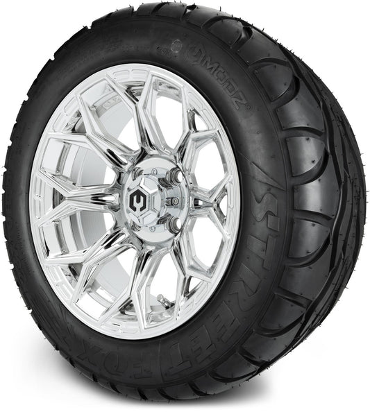 MODZ® 14" Halo Chrome Wheels & Street Tires Combo (MODZ Street Fox Radial 23x10-14)