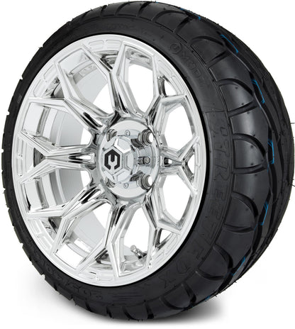MODZ® 14" Halo Chrome Wheels & Street Tires Combo (Arisun Cruze 205/30-14)