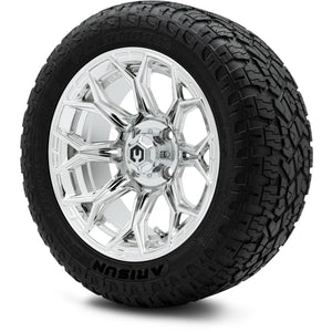 MODZ® 14" Halo Chrome Wheels & Off-Road Tires Combo (Arisun X-Armory All-Terrain 23x10-14 Radial)