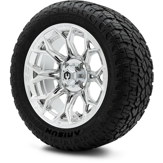 MODZ® 14" Halo Chrome Wheels & Off-Road Tires Combo (Arisun X-Armory All-Terrain 23x10-14 Radial)