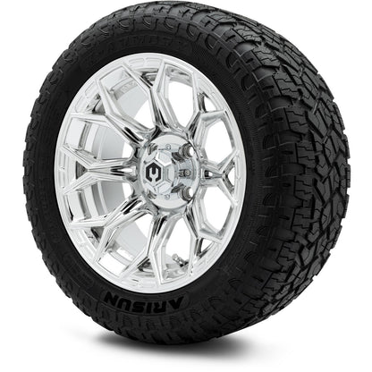 MODZ® 14" Halo Chrome Wheels & Off-Road Tires Combo (Xcomp Gladiator 23-10-14 Radial)