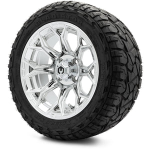 MODZ® 14" Halo Chrome Wheels & Off-Road Tires Combo (Xcomp Gladiator 23-10-14 Radial)