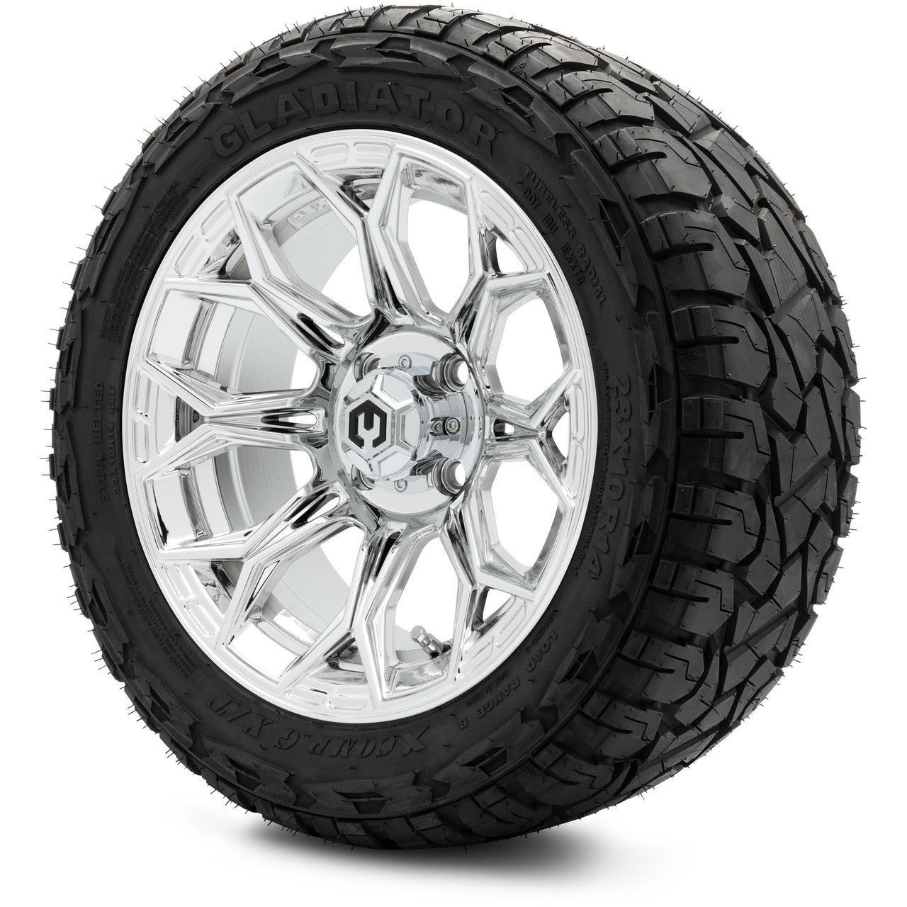MODZ® 14" Halo Chrome Wheels & Off-Road Tires Combo (Arisun X-Trail All-Terrain 23x10-14)