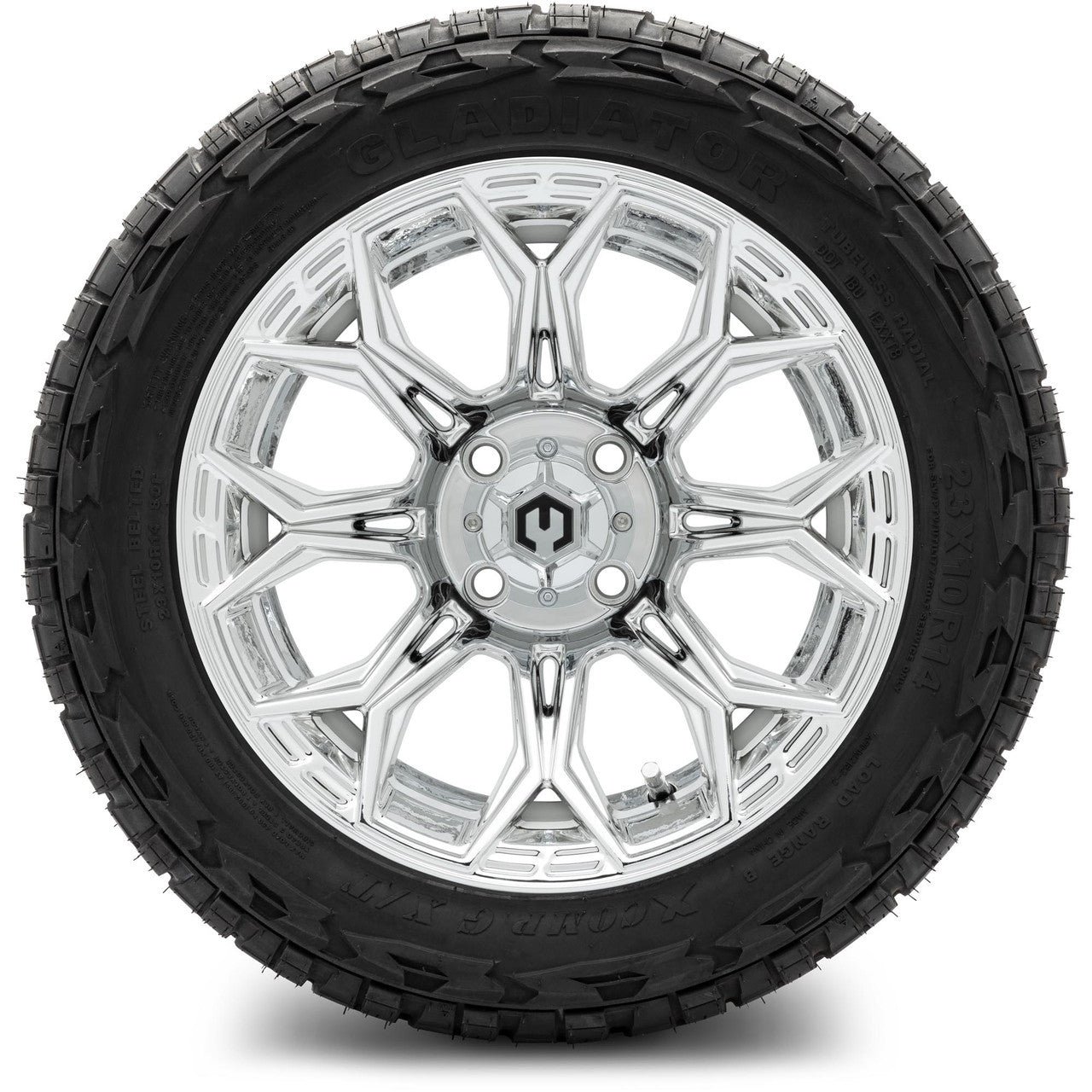 MODZ® 14" Halo Chrome Wheels & Off-Road Tires Combo (Arisun X-Trail All-Terrain 23x10-14)