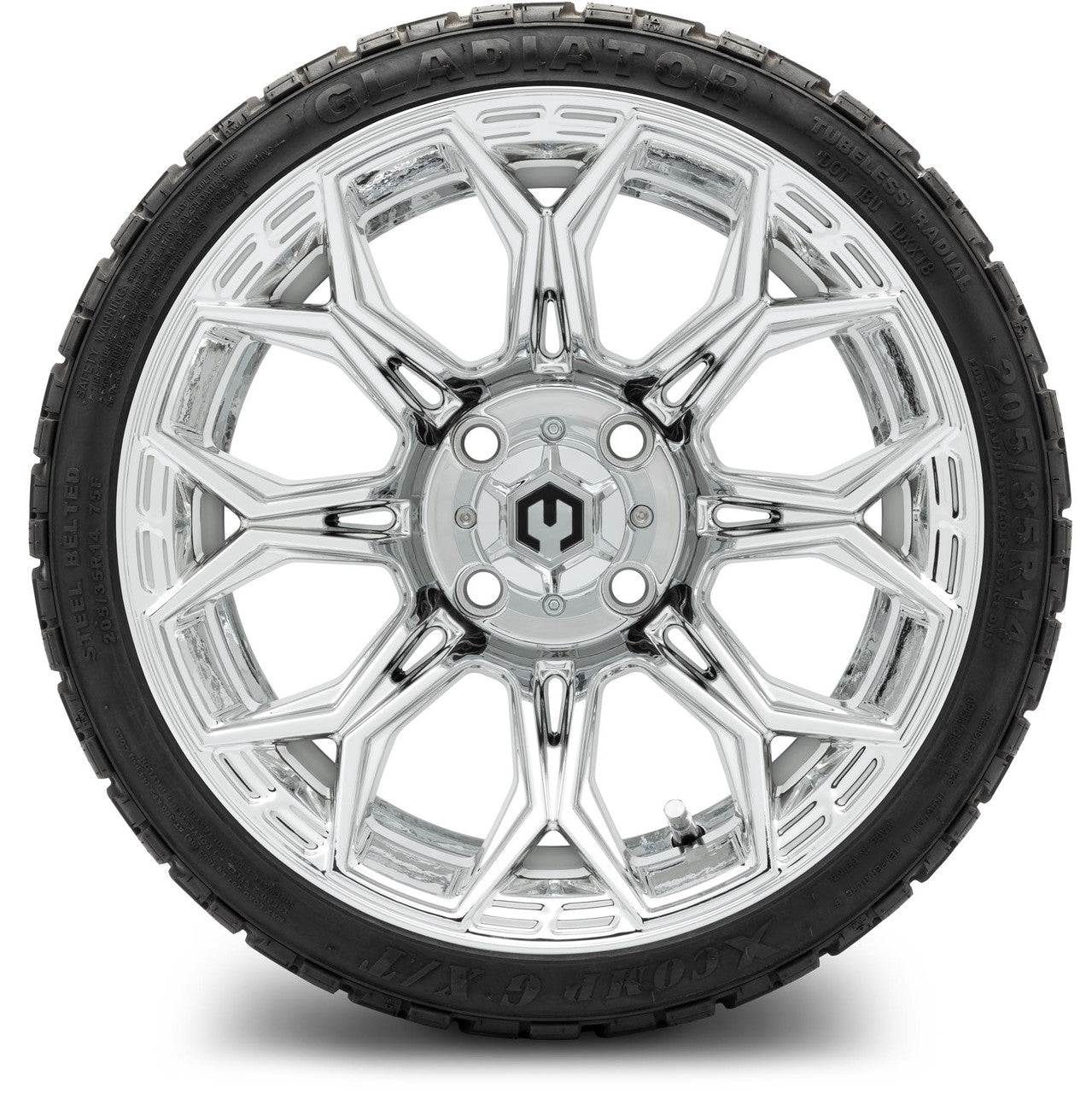 MODZ® 14" Halo Chrome Wheels & Off-Road Tires Combo (Arisun X-Trail All-Terrain 23x10-14)