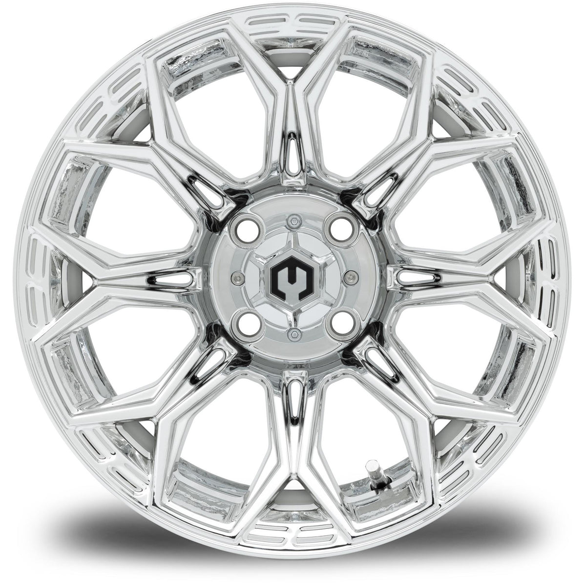 MODZ® 14" Halo Chrome Wheels & Street Tires Combo (Odyssey Tesseract Steel Belted Radial 215/50-14)