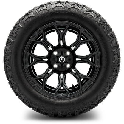 MODZ® 14" Halo Glossy Black Wheels & Off-Road Tires Combo (Arisun X-Armory All-Terrain 23x10-14 Radial)