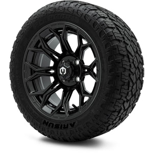MODZ® 14" Halo Glossy Black Wheels & Off-Road Tires Combo (Arisun X-Armory All-Terrain 23x10-14 Radial)