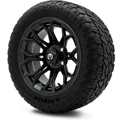 MODZ® 14" Halo Glossy Black Wheels & Off-Road Tires Combo (Xcomp Gladiator 23-10-14 Radial)