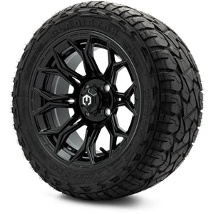 MODZ® 14" Halo Glossy Black Wheels & Off-Road Tires Combo (Xcomp Gladiator 23-10-14 Radial)