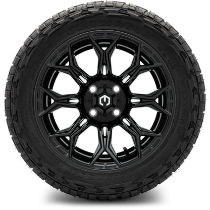 MODZ® 14" Halo Glossy Black Wheels & Off-Road Tires Combo (Arisun X-Trail All-Terrain 23x10-14)