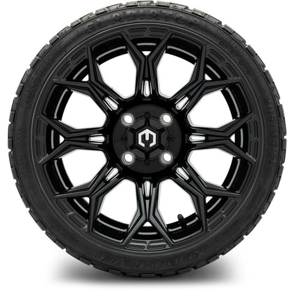 MODZ® 14" Halo Glossy Black Wheels & Off-Road Tires Combo (Arisun X-Armory All-Terrain 23x10-14 Radial)
