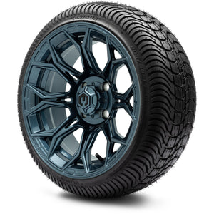MODZ® 14" Halo Titanium Blue Wheels & Street Tires Combo (Arisun Cruze 205/30-14)