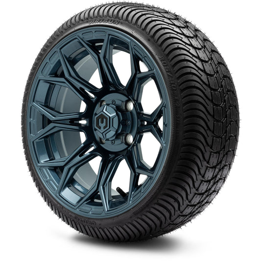 MODZ® 14" Halo Titanium Blue Wheels & Street Tires Combo (Arisun Cruze 205/30-14)