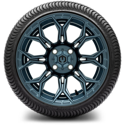 MODZ® 14" Halo Titanium Blue Wheels & Street Tires Combo (Arisun X-Sport 205/30-14)