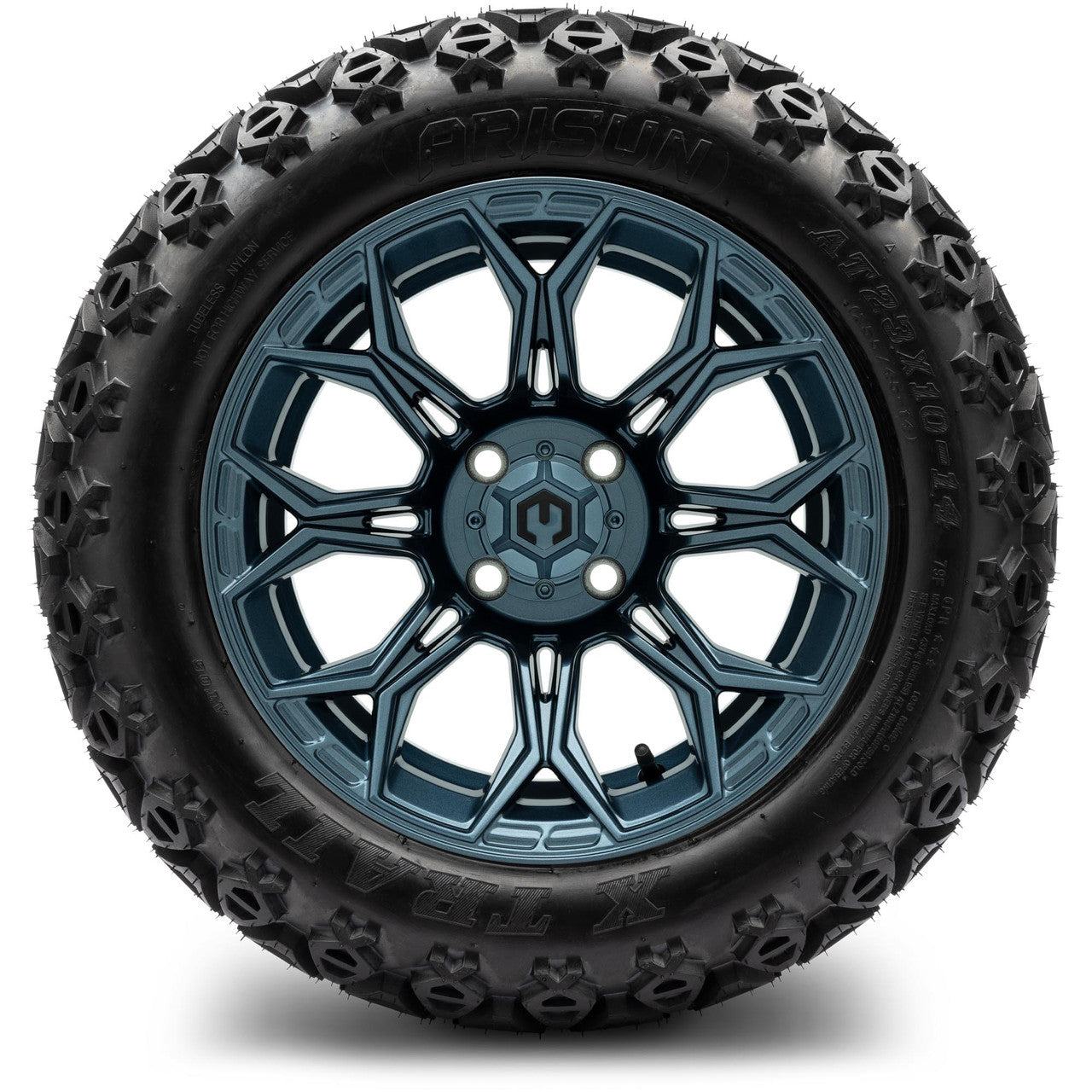 MODZ® 14" Halo Titanium Blue Wheels & Off-Road Tires Combo (Xcomp Gladiator 23-10-14 Radial)