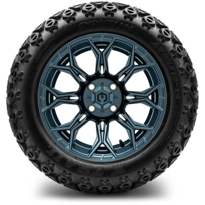 MODZ® 14" Halo Titanium Blue Wheels & Off-Road Tires Combo (Xcomp Gladiator 23-10-14 Radial)
