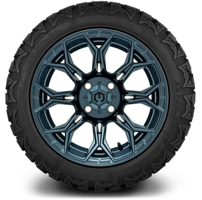 MODZ® 14" Halo Titanium Blue Wheels & Off-Road Tires Combo (Arisun X-Trail All-Terrain 23x10-14)