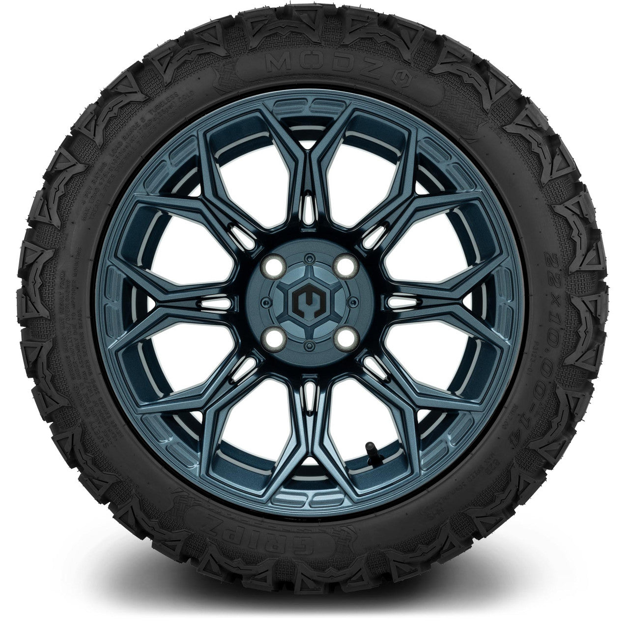 MODZ® 14" Halo Titanium Blue Wheels & Off-Road Tires Combo (Arisun X-Armory All-Terrain 23x10-14 Radial)