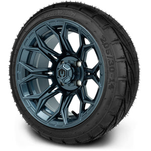 MODZ® 14" Halo Titanium Blue Wheels & Street Tires Combo (MODZ Guardian 205/30-14)