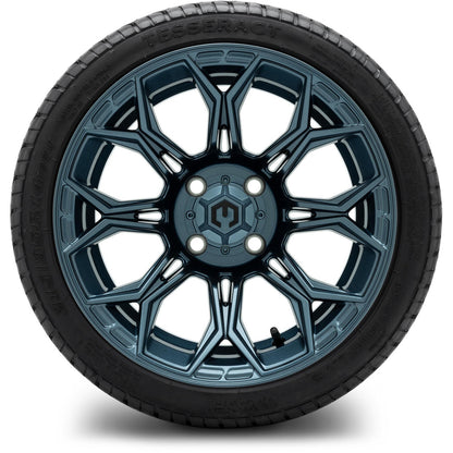 MODZ® 14" Halo Titanium Blue Wheels & Street Tires Combo (MODZ Street Fox Radial 23x10-14)