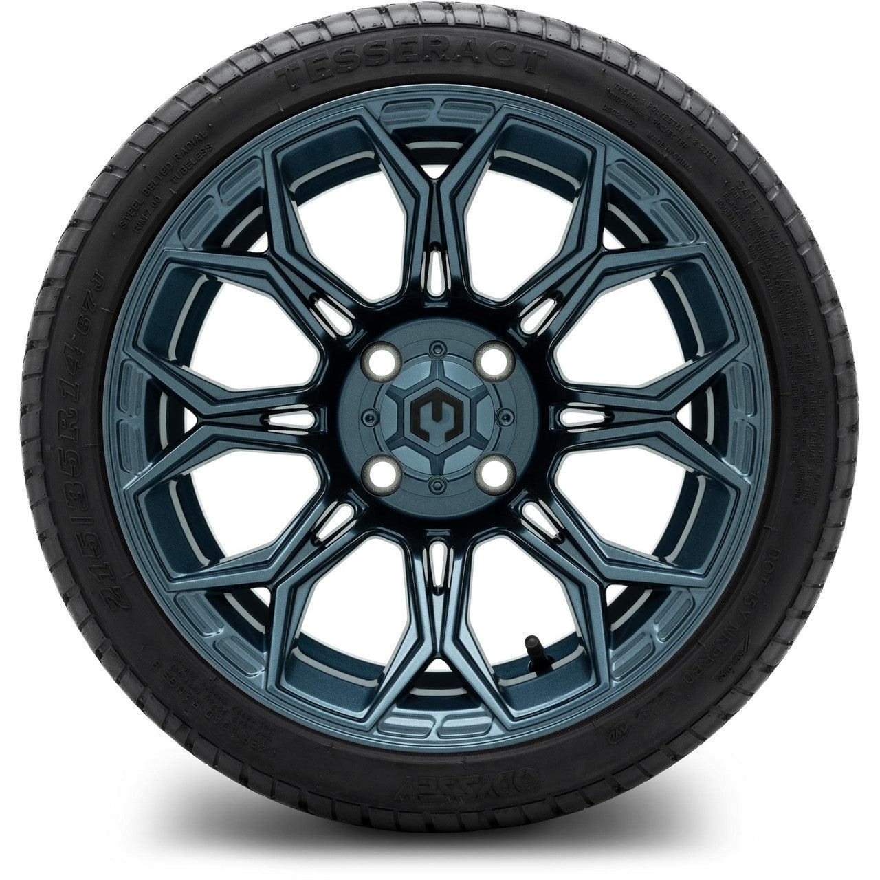 MODZ® 14" Halo Titanium Blue Wheels & Street Tires Combo (MODZ Street Fox Radial 205/40-14)