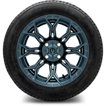 MODZ® 14" Halo Titanium Blue Wheels & Street Tires Combo (MODZ Street Fox Radial 205/40-14)