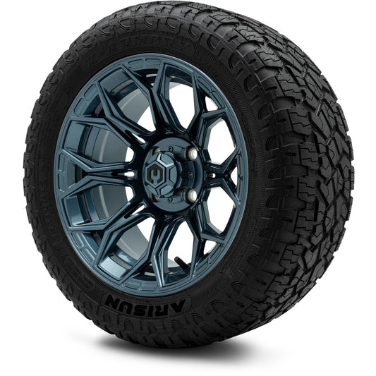 MODZ® 14" Halo Titanium Blue Wheels & Off-Road Tires Combo (Arisun X-Armory All-Terrain 23x10-14 Radial)