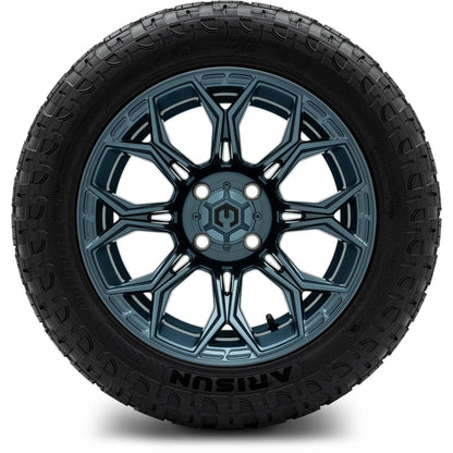 MODZ® 14" Halo Titanium Blue Wheels & Off-Road Tires Combo (Arisun X-Armory All-Terrain 23x10-14 Radial)