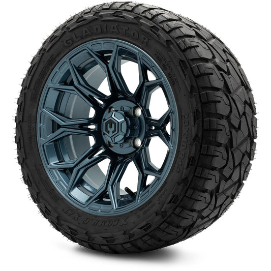 MODZ® 14" Halo Titanium Blue Wheels & Off-Road Tires Combo (Xcomp Gladiator 23-10-14 Radial)