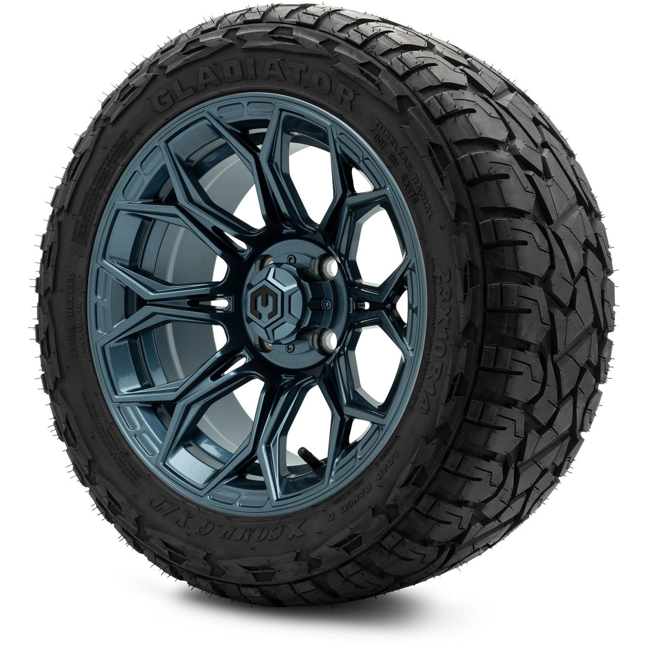 MODZ® 14" Halo Titanium Blue Wheels & Off-Road Tires Combo (Arisun X-Armory All-Terrain 23x10-14 Radial)