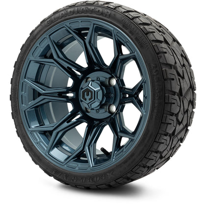 MODZ® 14" Halo Titanium Blue Wheels & Off-Road Tires Combo (Arisun X-Trail All-Terrain 23x10-14)