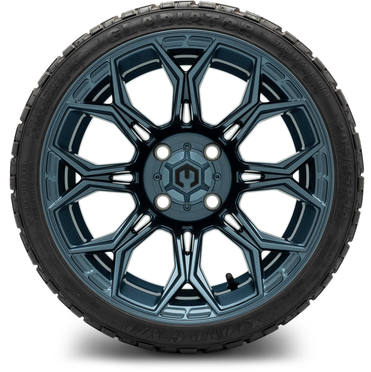MODZ® 14" Halo Titanium Blue Wheels & Off-Road Tires Combo (Xcomp Gladiator 23-10-14 Radial)
