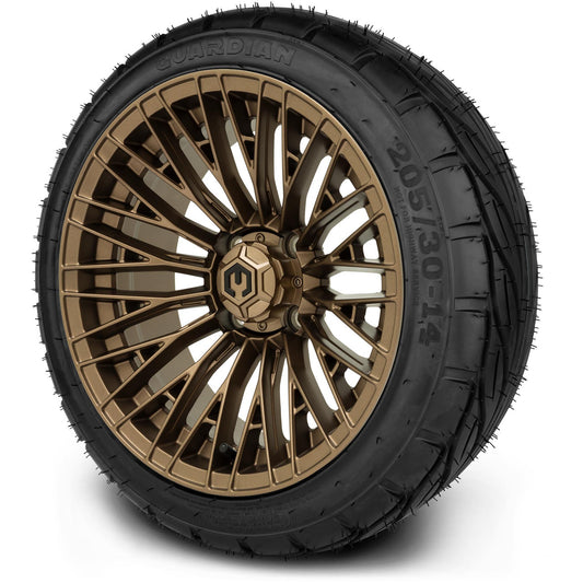 MODZ® 14" Reaper Bronze Wheels & Street Tires Combo (MODZ Guardian 205/30-14)