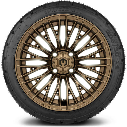 MODZ® 14" Reaper Bronze Wheels & Street Tires Combo (Odyssey Tesseract Steel Belted Radial 215/50-14)