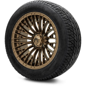 MODZ® 14" Reaper Bronze Wheels & Street Tires Combo (Odyssey Tesseract Steel Belted Radial 215/50-14)