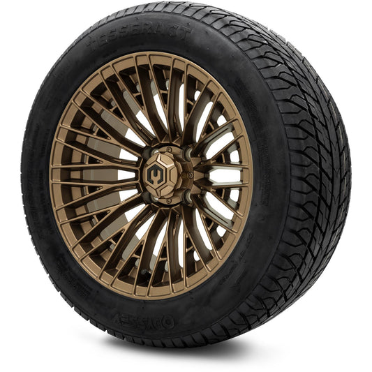 MODZ® 14" Reaper Titanium Gunmetal Wheels & Street Tires Combo (Odyssey Tesseract Steel Belted Radial 215/50-14)