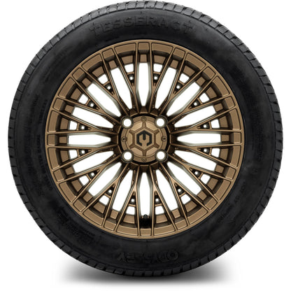 MODZ® 14" Reaper Titanium Gunmetal Wheels & Street Tires Combo (Odyssey Tesseract Steel Belted Radial 215/50-14)