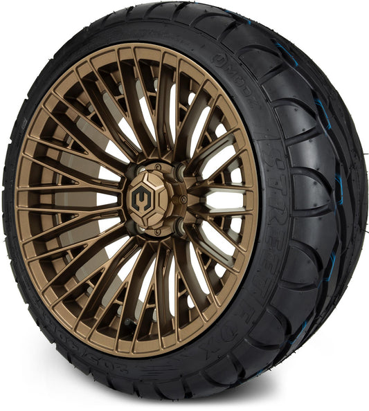 MODZ® 14" Reaper Bronze Wheels & Street Tires Combo (MODZ Street Fox Radial 205/40-14)