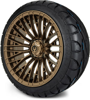 MODZ® 14" Reaper Titanium Gunmetal Wheels & Street Tires Combo (MODZ Street Fox Radial 205/40-14)