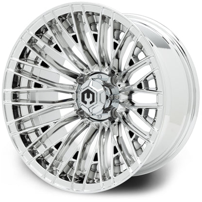 MODZ® 14" Reaper Chrome Wheels & Street Tires Combo (MODZ Guardian 205/30-14)