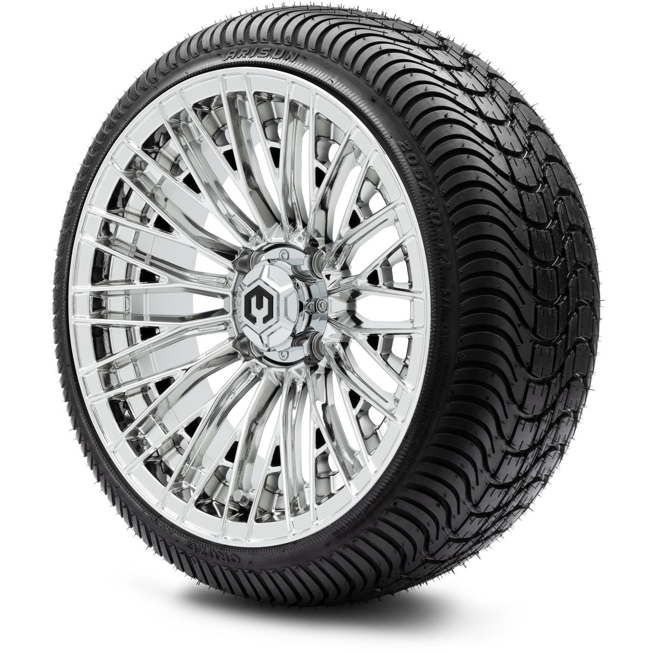 MODZ® 14" Reaper Chrome Wheels & Street Tires Combo (MODZ Street Fox Radial 23x10-14)