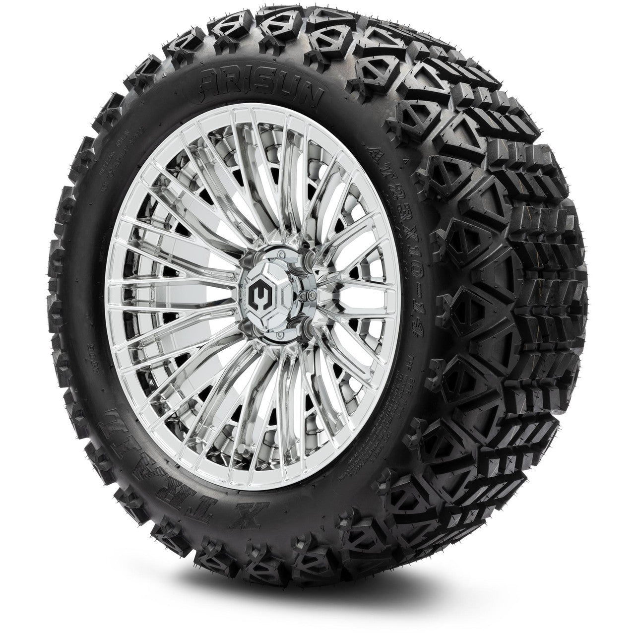 MODZ® 14" Reaper Chrome Wheels & Off-Road Tires Combo (Xcomp Gladiator 23-10-14 Radial)