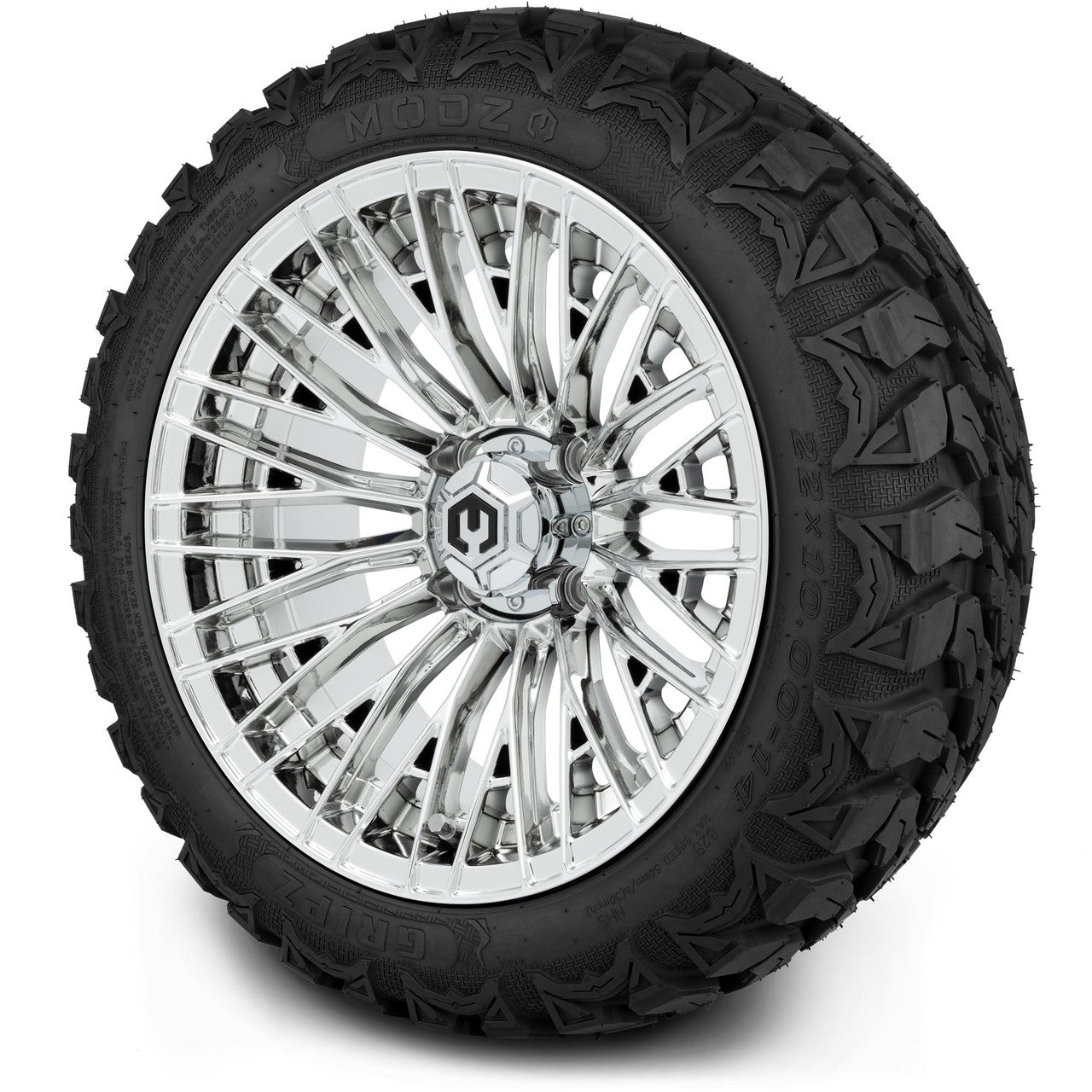 MODZ® 14" Reaper Chrome Wheels & Off-Road Tires Combo (Xcomp Gladiator 23-10-14 Radial)