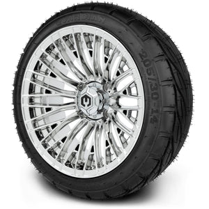 MODZ® 14" Reaper Chrome Wheels & Street Tires Combo (MODZ Guardian 205/30-14)